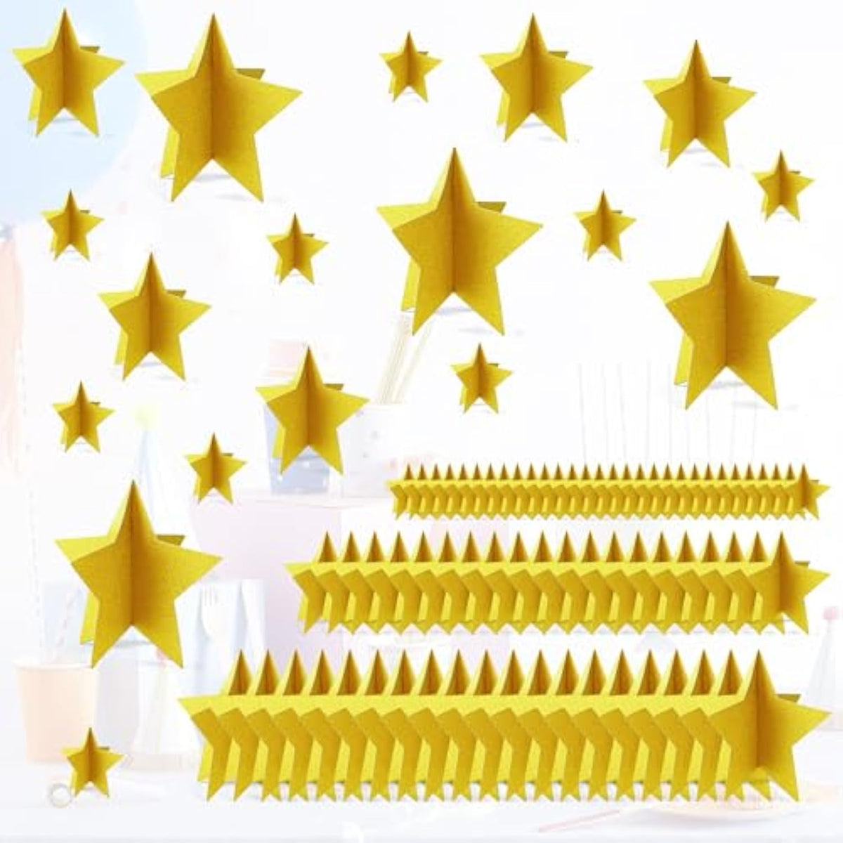 70 Pc Gold Star Centerpieces for Movie Night Graduation and Party Table Decor