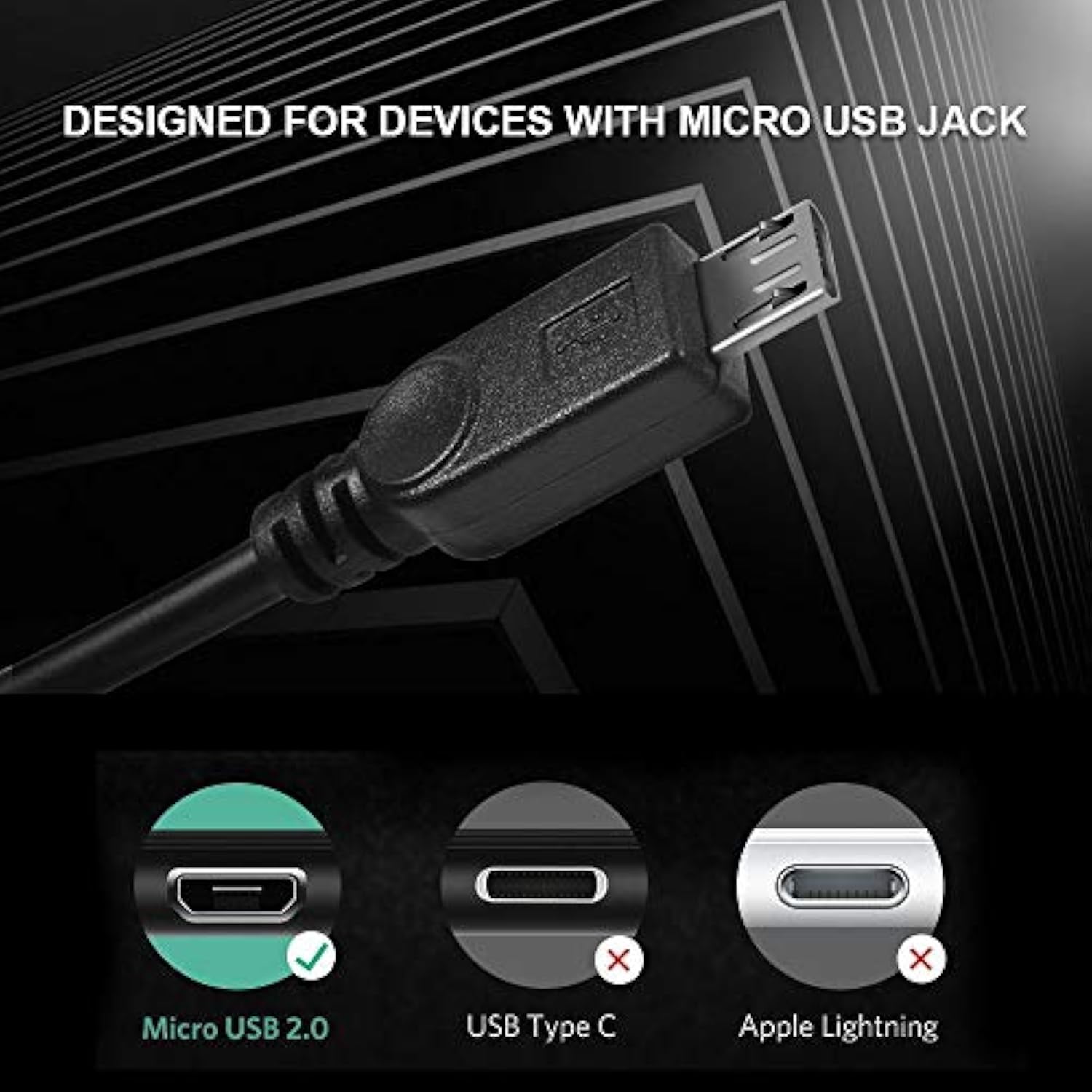 Dual Micro Usb Charging Cable Usb To Micro Usb Splitter Adapter Android Charger Cord Data Transfer Fit For Samsung Galaxy S7 Edge S6 S5 Note Ps4 Fire Tablet Mp3, 2 Pack