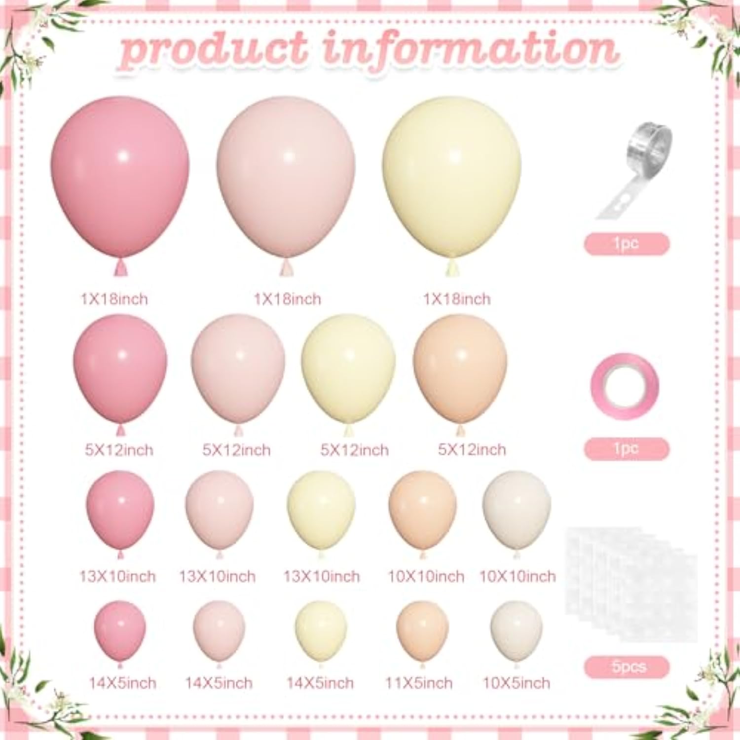 Pink And Yellow Balloons Arch Kit, 152 Pcs Pastel Light Pink Yellow Sand White Apricot Balloon For Birthday Baby Bridal Shower Wedding Bee Bear Themed Groovy Easter Party Decorations