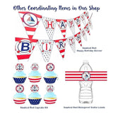 Nautical Pink Happy Birthday Banner Pennant - Sailboat Party Banner - Made In The Usa