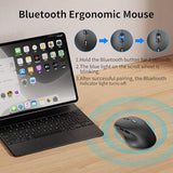 Bluetooth Silent Mouse, Ergonomic Computer Mouse With Side Buttons, Bt4.2 Quiet Mice Without Usb Receiver, 18 Months Battery Life, Compatible With Chromebook, Laptop, Tablet - Black