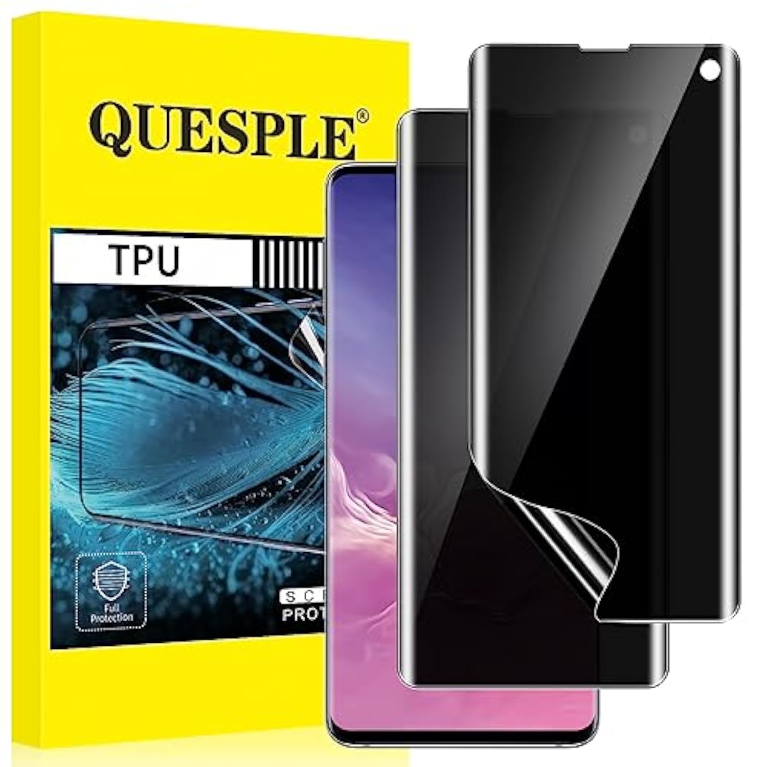 2 Pack Tpu Privacy Screen Protector For Samsung Galaxy S10 6.1 Inch[Not Glass], True 28° Anti-Spy, Fingerprint Unlock Support, High Sensitivity, Case Friendly