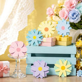 6 Pcs Spring Wooden Flower Table Decorations Double Layer Pastel Centerpieces Signs Rustic Farmhouse Floral Tiered Tray Decor For Girl Birthday Easter Baby Shower Desk Home Kitchen Shelf