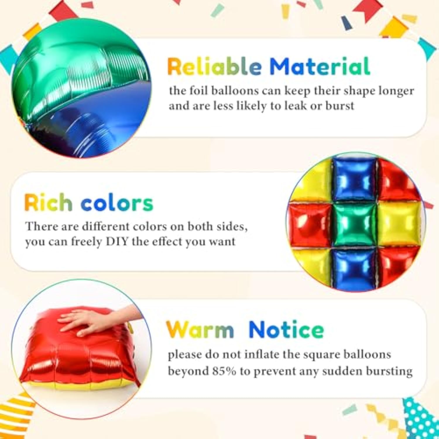 36 Pcs Brothers Birthday Decorations Balloons Brick Square Foil Balloons Wall Backdrop Arch Kit Double Sided Metallic For Cartoon Video Game Party Supplies(Red Green Blue Yellow)