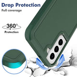 For Samsung Galaxy S22 Plus Case: Dual Layer Protective Heavy Duty Cell Phone Cover Shockproof Rugged With Screen Protector - Military Protection Bumper Tough - Samsung Galaxy S22+ 2022, Dark Green