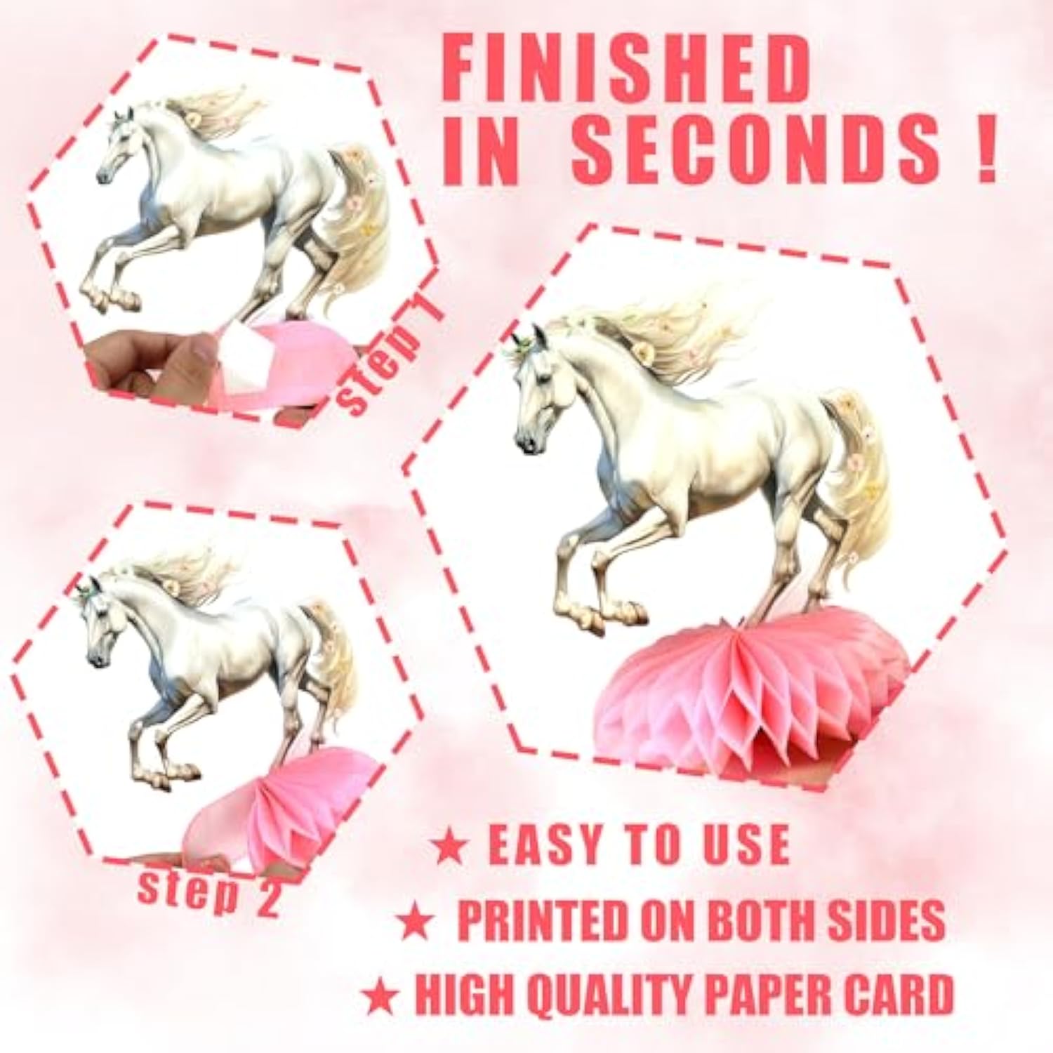 Girl Horse Party Centerpieces & Honeycombs for Kids’ Horse-Themed Parties