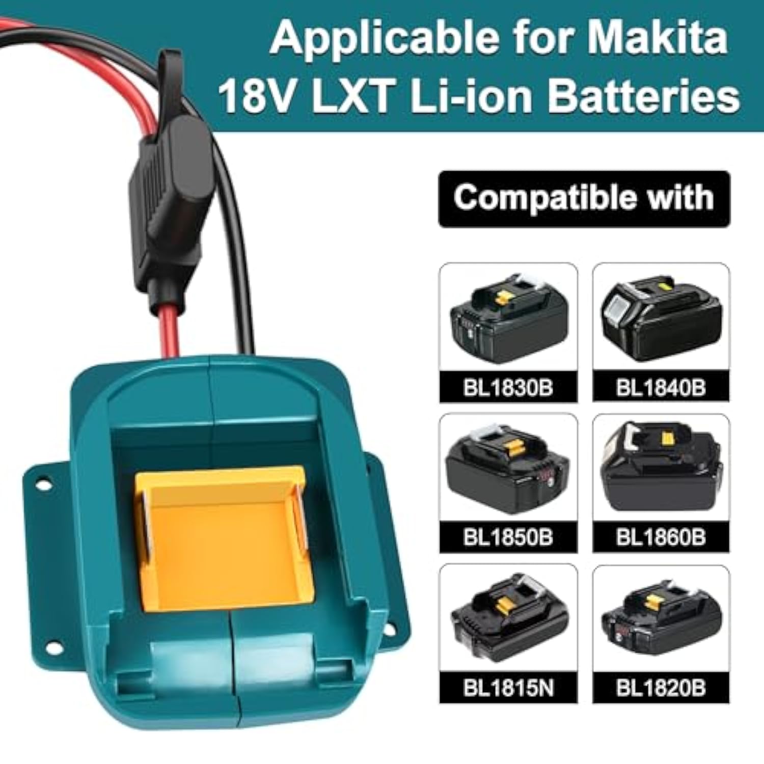 For Power Adapter Wheel For Makita 18V Lxt Battery With Wire Harness Connector And Fuse Holder Compatible For Peg-Perego 12 Volt For Power Adapter Wheel Kids Ride-On Toy, 12Awg Wire With 40A Fuse