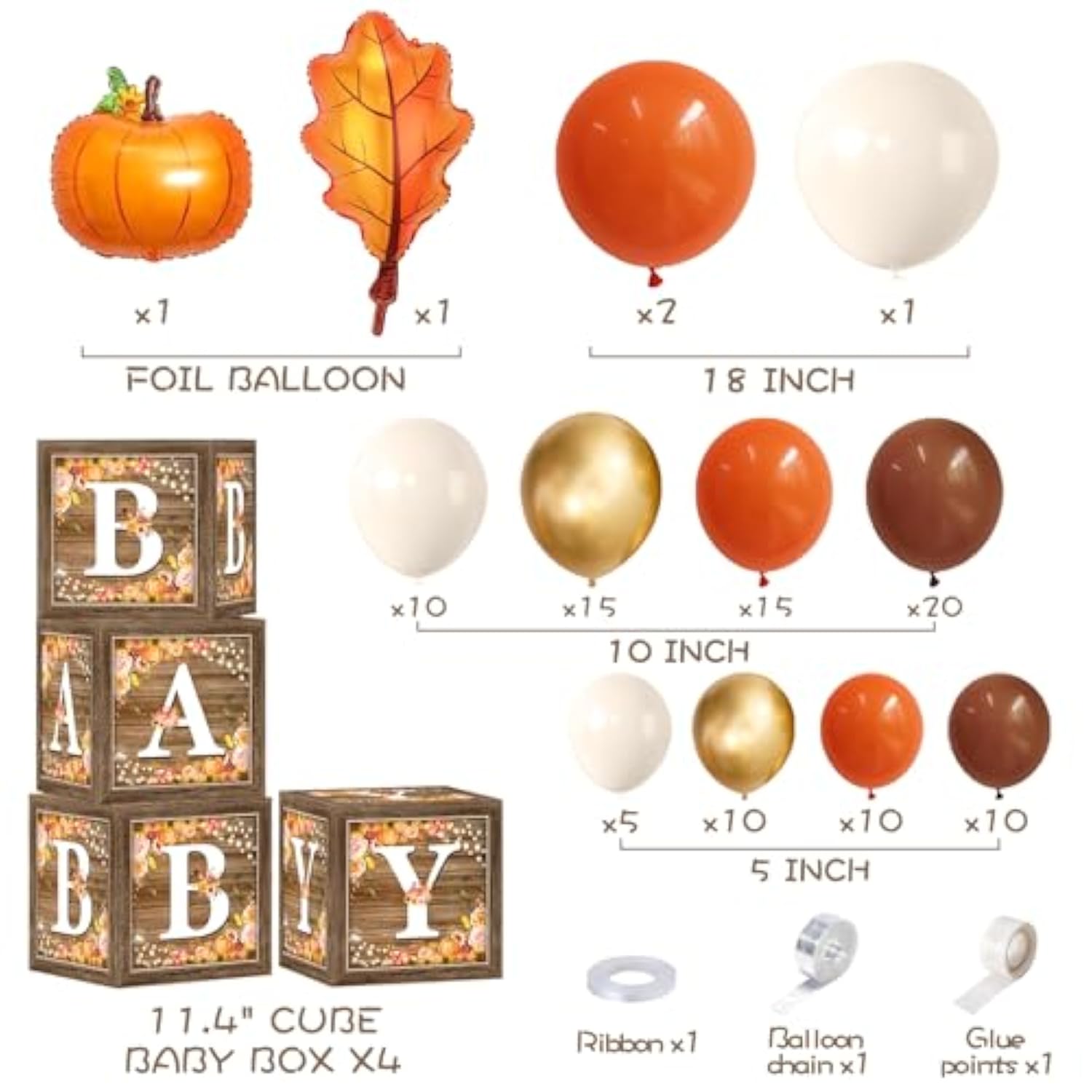 Little Pumpkin Balloon Arch Kit: Fall Baby Shower Decor