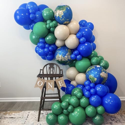 132Pcs Blue Green Balloon Arch Garland Kit for Earth Day Party Decorations