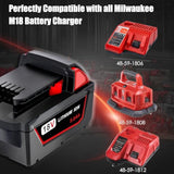 Replace Battery For Milwaukee M18 Battery 5.0Ah And Charger Combo,Compatible With Milwaukee M18 Cordless Power Tools 18V Lithium Battery