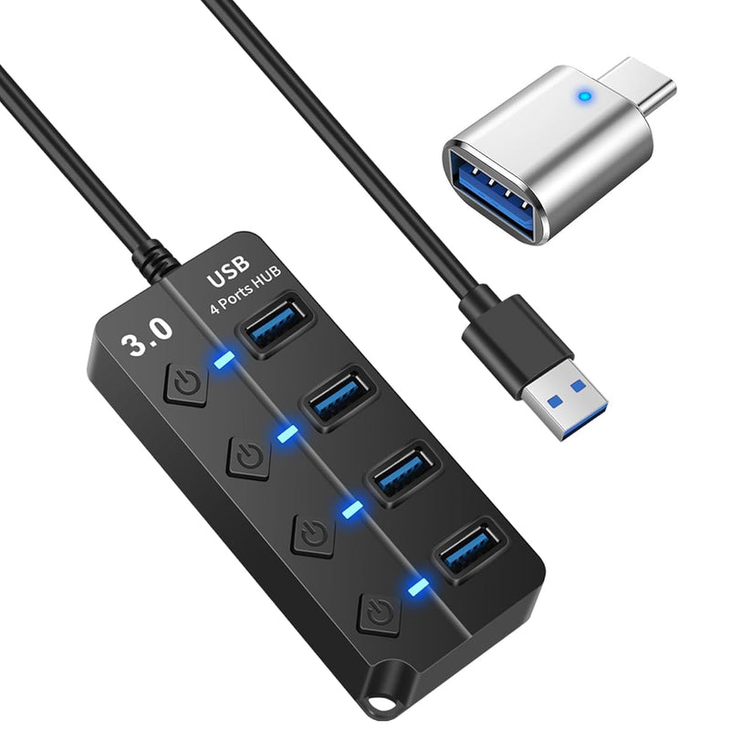 Usb Hub 3.0, Usb Splitter1 In 4 Out, Usb Extender Usb Adapter Multiple Port Us