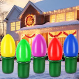 5 Pcs 47.2 Inch Inflatable Christmas Bulbs Ornaments Outdoor Xmas Jumbo Inflatable Ornaments Balls Large Blow Up Bulb Ya