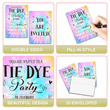 Tie Dye Birthday Invitations With Envelopes - Birthday Party Invitation Card For Girls/Boys - 5"X7" Fill-In Invites Cards - Rainbow Tie Dye Party Supplies Decorations (20 Pack)-25