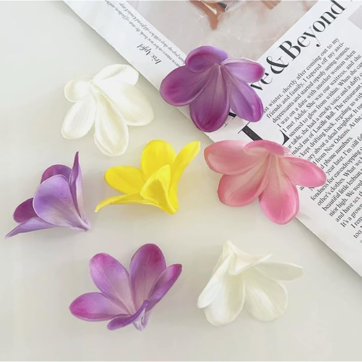 10 Pc Pink Artificial Plumeria Flowers With Stems,13Inch Real Touch Lifelike Frangipani Fake Flower Bouquets For Home Office Wedding Engagement Party Spring Flowers Decor