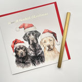 Old English Co. Pawfect Christmas Card For Them - Cute Dogs Santa Hat Christmas Card For Parents, Mum, Dad - Special Merry Xmas Gift For Family | Blank Inside With Envelope