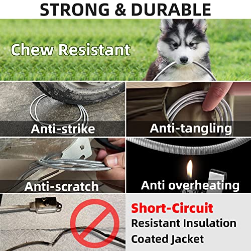 MFi Certified Metal Braided Charger Cable 6.6ft Stainless Steel Chew Proof Lightning Cord with Short-Circuit Resistant Coating, Fast Charging & Data