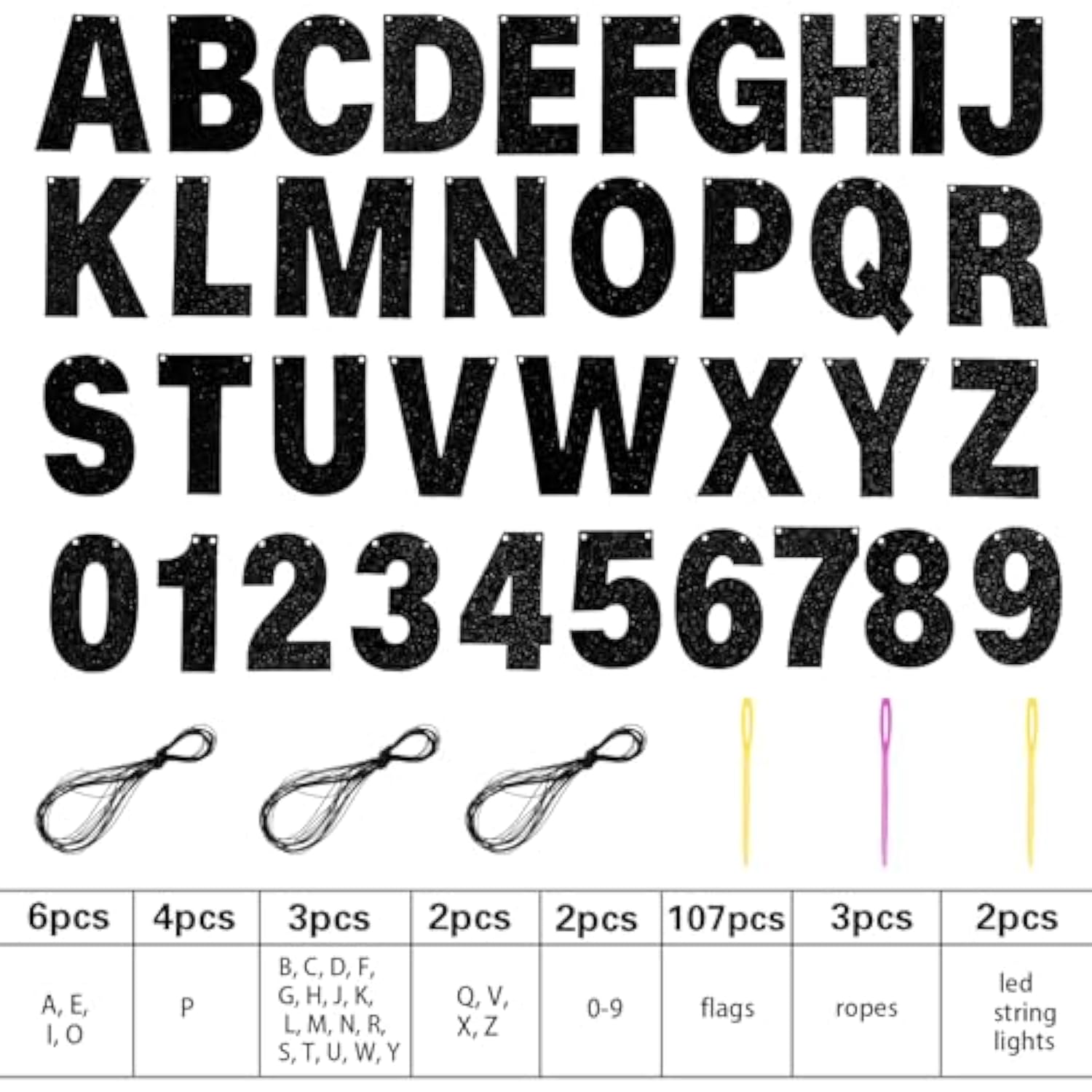 112 Pcs Diy Letter Banner Glitter Customizable Banner Kit Custom Banne