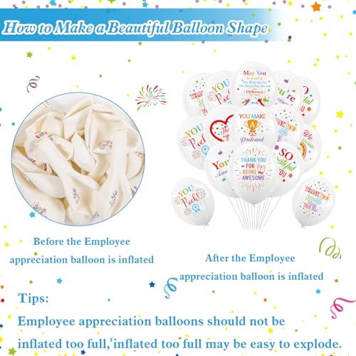 36pcs We Appreciation You Balloons,Employee Appreciation Day Part Latex Balloons for Employee Appreciation Day Office Decor,Thank You Employee Balloons for Employee Appreciation Party Supplies