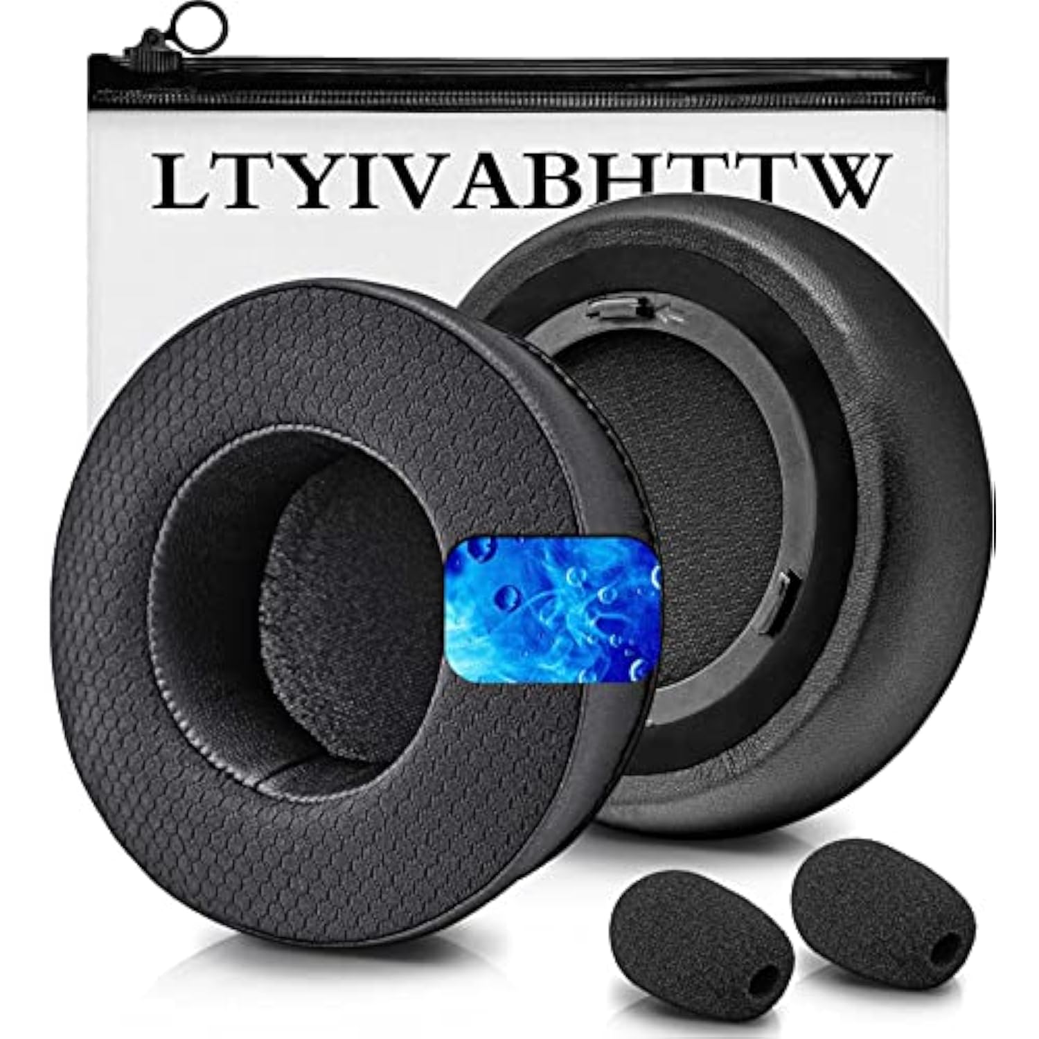 Virtuoso Xt Cooling Gel Earpads - Compatible With Virtuoso Rgb Wireless Se Headset, Hybrid Fabric Thicker Cooling Gel Replacement Earpads (Black Fabric)