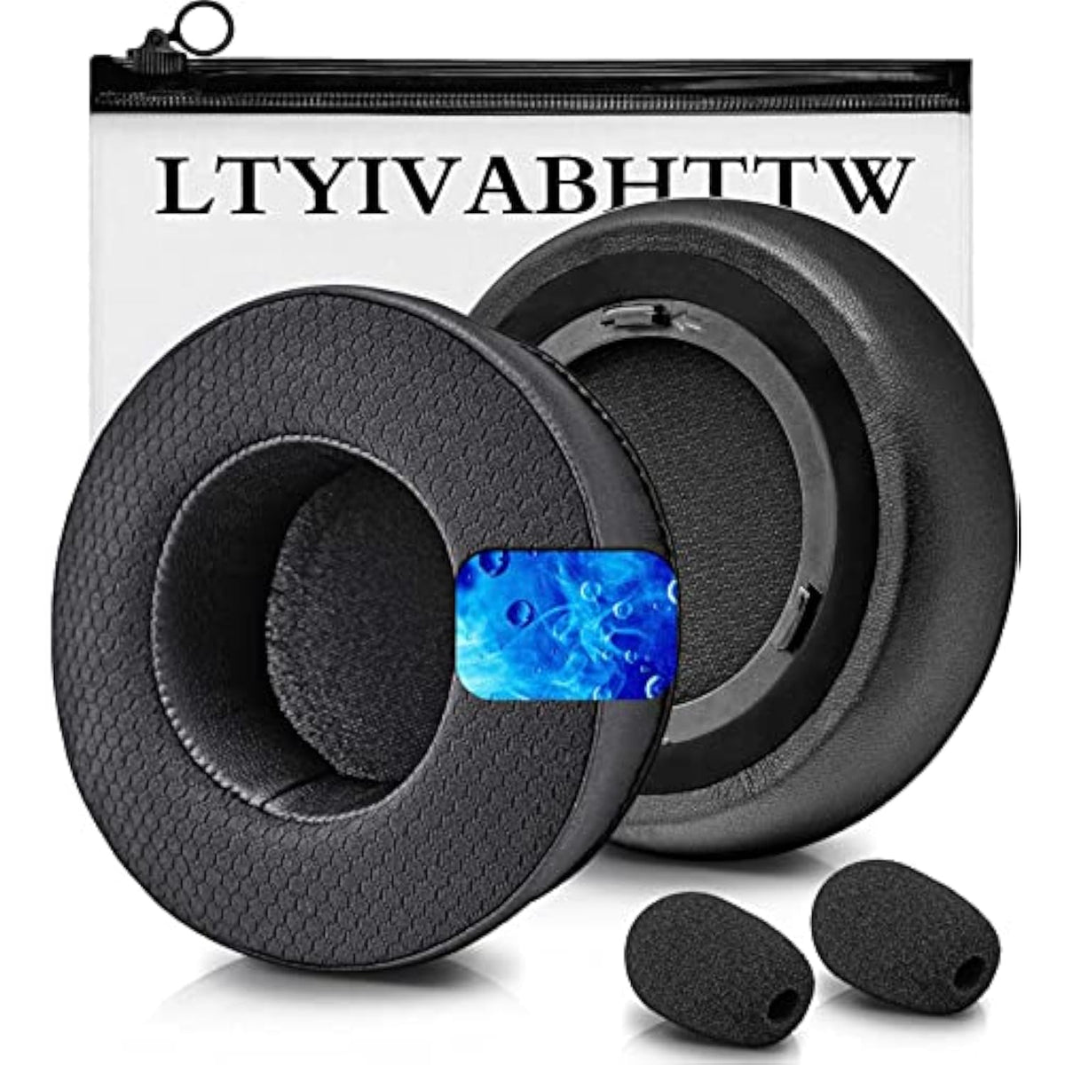 Virtuoso Xt Cooling Gel Earpads - Compatible With Virtuoso Rgb Wireless Se Headset, Hybrid Fabric Thicker Cooling Gel Replacement Earpads (Black Fabric)