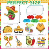 9Pcs Fiesta Party Decorations Mexican Party Honeycomb Table Centerpiece Cinco De Mayo Party Table Decoration Honeycomb For Taco Party Mexican Themed Party Birthday Day Of The Dead Supplies