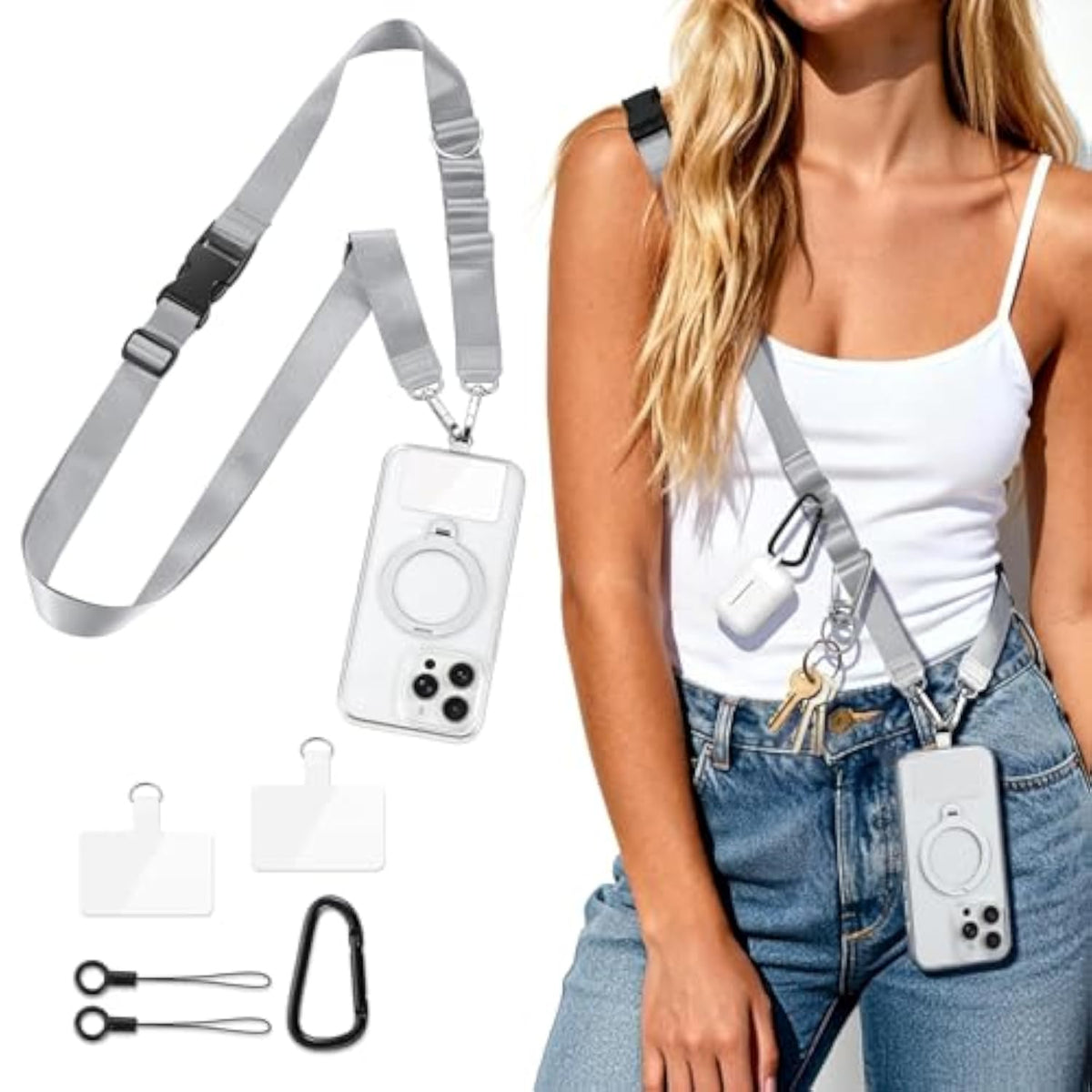 Adjustable Anti-Theft Crossbody Phone Strap with Multifunctional Design