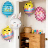 Easter Balloons Set, 6 Pcs Foil Bunny Egg Chicken Balloons, Rabbit Head Mylar Balloon For Birthday Easter Spring Theme Party Decoration (6 Pcs Bunny Egg Chicken Set)