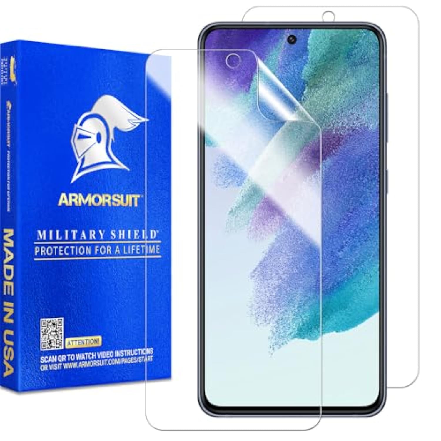 ArmorSuit [2 Pack] MilitaryShield Screen Protector Designed for Samsung Galaxy S21 FE 5G [6.4 in] (2022) Case Friendly Anti-Bubble HD Clear Film - Made in USA