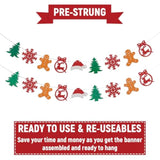Christmas Tree Banner Garland with Hats Cookies and Snowflakes for Party Decor