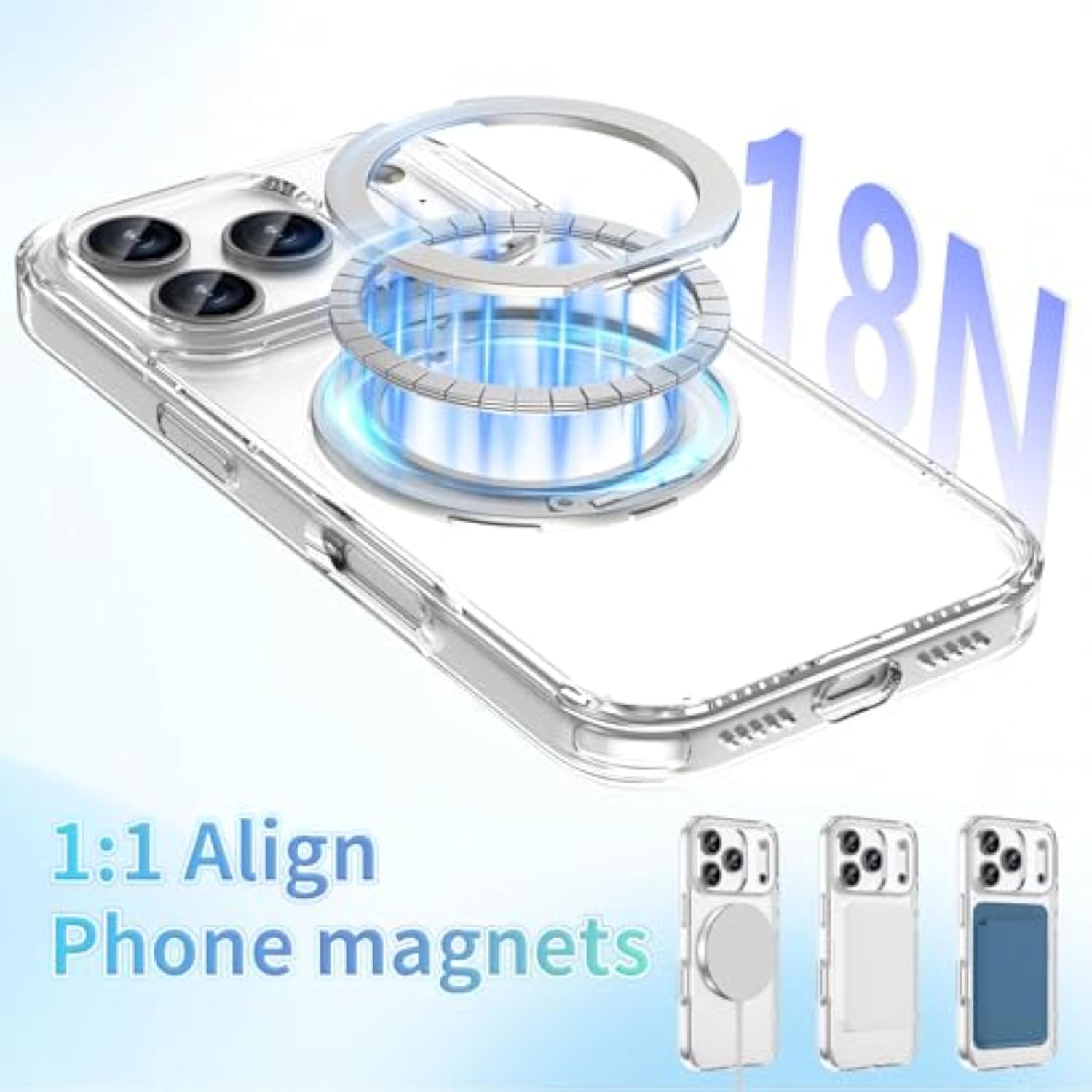 360° Magnetic Stand Case Compatible With Iphone 17 Pro Max, Rotatable Flexible Ring Holder Phone Cover For Men Women | Compatible With Magsafe | Shockproof & Anti-Scratch | Anti-Yellowing