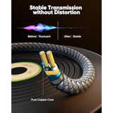 3.5Mm To 6.35Mm Stereo Audio Cable - 6 Ft, 1/4 To 1/8 Trs Bidirectional Stereo Cable For Guitar, Home Theater, Speakers And Amplifiers