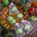 24 Packs Religious Christmas Plastic Peppermint Candy Cane With Jesus Is The Reason For The Season Card Organza Bag Gift Set For Church Gatherings Holiday Events Community Supply