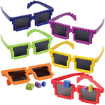 Building Blocks Glasses - Pack Of 6 - Block Mania Building Block Glasses With Extra Bricks For Carnival Supplies, Stocking Stuffers And Birthday Party Favors For Kids