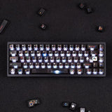 Clear Matte Keycaps Set, Black Matte Transparent Pc 122 Keys Cherry Profile, Backlit Compatible, Retro Keycaps For 60-80% Cherry Mx Switch Mechanical Keyboards