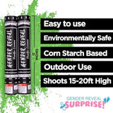 Gender Reveal Surprise - Green Gender Reveal Powder Cannon - Easy To Use Green Powder Cannon For Baby Gender Reveal Parties, Baby Showers & More - Colorful Powder Popper - 12 Inch - 2 Pack