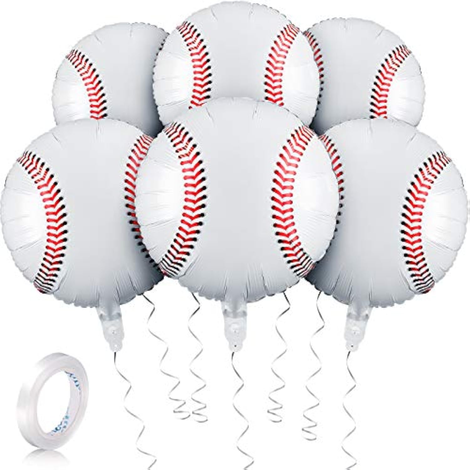 6 Pack 18 Inches Baseball Balloons Baseball Party Decorations Foil Balloons For Birthday Sports Party Favors Decoration Supplies