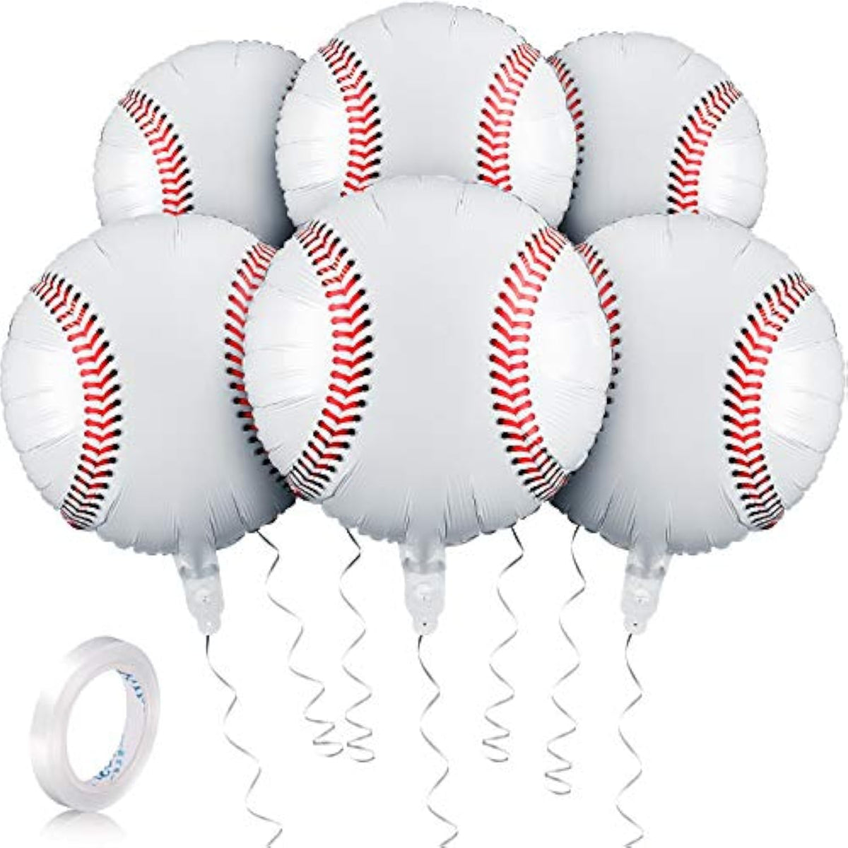 6 Pack 18 Inches Baseball Balloons Baseball Party Decorations Foil Balloons For Birthday Sports Party Favors Decoration Supplies