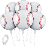 6 Pack 18 Inches Baseball Balloons Baseball Party Decorations Foil Balloons For Birthday Sports Party Favors Decoration Supplies