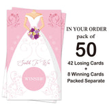 50 Pack Bouquet Wedding Dress Bridal Shower Scratch Off Game Cards For Country Wedding, Bridal Shower, Bridal Lottery Tickets, Wedding Shower Ideas, Bachelor Party Games, Baby Shower