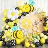 Bee Balloons And Daisy Flower Balloons – 8 Pcs Yellow And Black Bumble Bee Foil Balloons For Baby Shower, Bee Themed Birthday Party Decorations