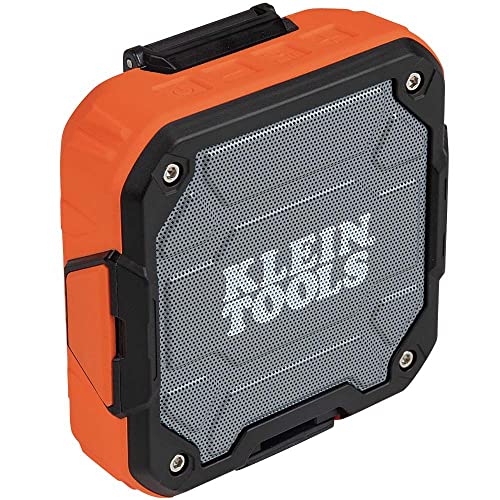 KLEIN TOOLS AEPJS2 Bluetooth Speaker with Magnetic Strip and Hook, Rechargeable, Wireless and Aux Capable, Hands Free Capable, 10 Hr Run Time, IP54