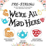 We'Re All Mad Here Banner 1St Birthday Party Decorations Afternoon Tea One Year Old First Bday Party Supplies