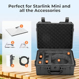 Starlink Mini Case, Ip67 Waterproof Hard Case With With Custom Fit Foam, Portable Travel & Camping Storage For Starlink Mini Dish & Accessories, Perfect For Outdoor Use
