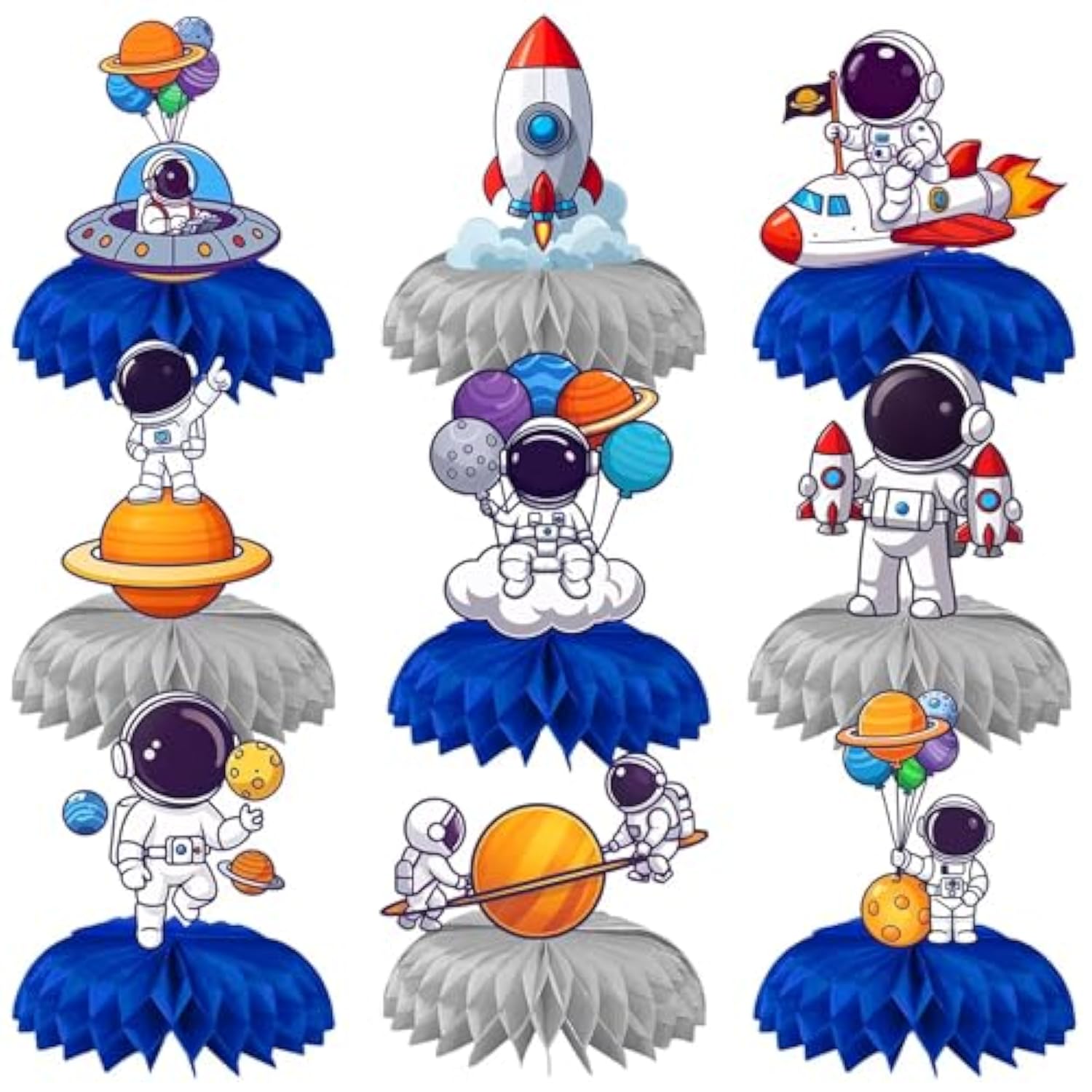 9 Pcs Space Birthday Decorations Space Centerpieces For Tables Space Themed Party Decorations Space Party Favors