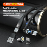 100W Usb C To Usb C Magnetic Charging Cable With 540° Swivel Head [2 Pack] 6-I
