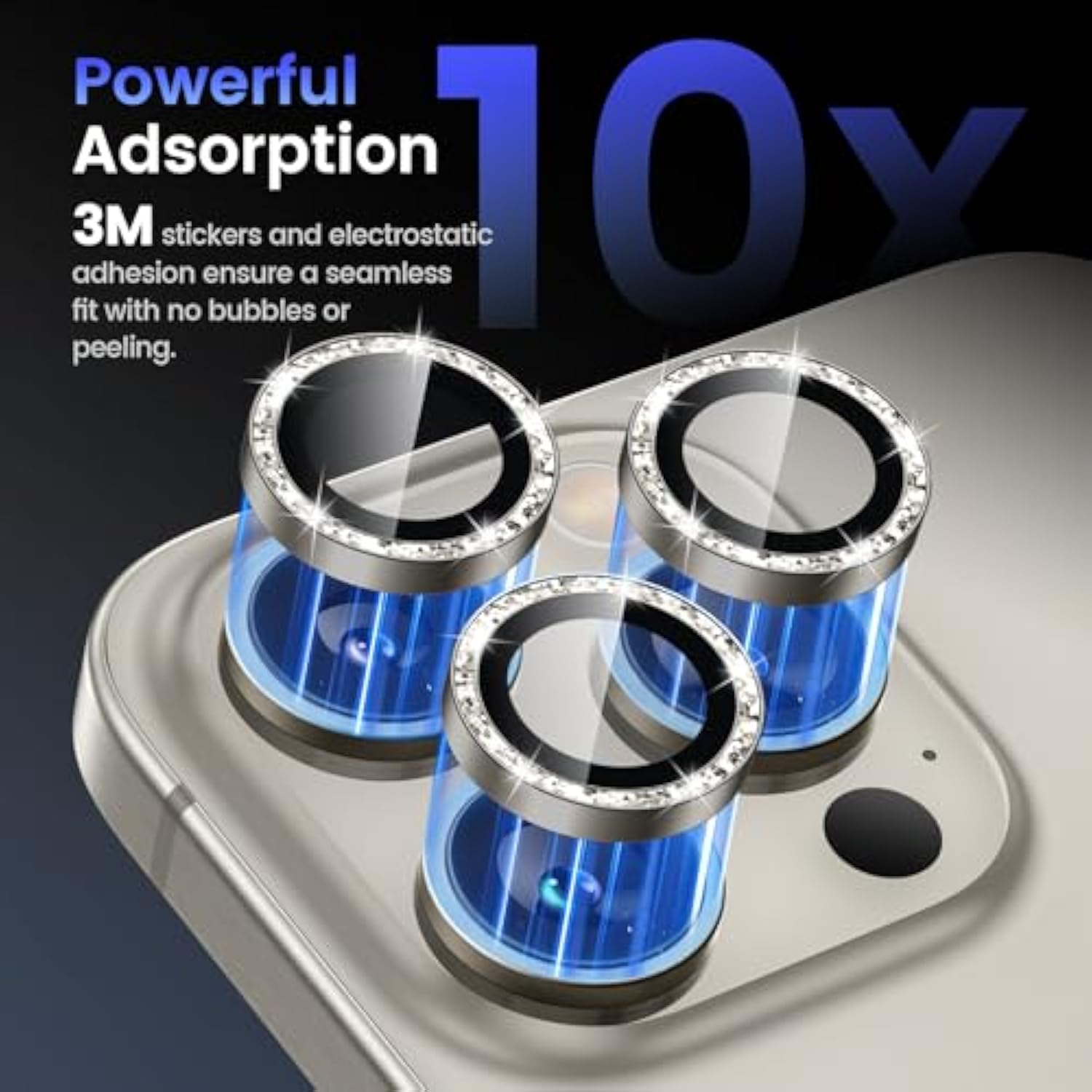 Camera Lens Protector Compatible For Iphone 15 Pro Max/15 Pro/16 Pro Max/16 Pro/14 Pro Max/14 Pro, Metal Aluminum Alloy Tempered Glass Cover Camera Screen Protector Accessories, Case Friendly