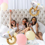 Bride To Be Sash & 2Pc 26" Diamond Ring Foil Balloons for Bachelorette Party