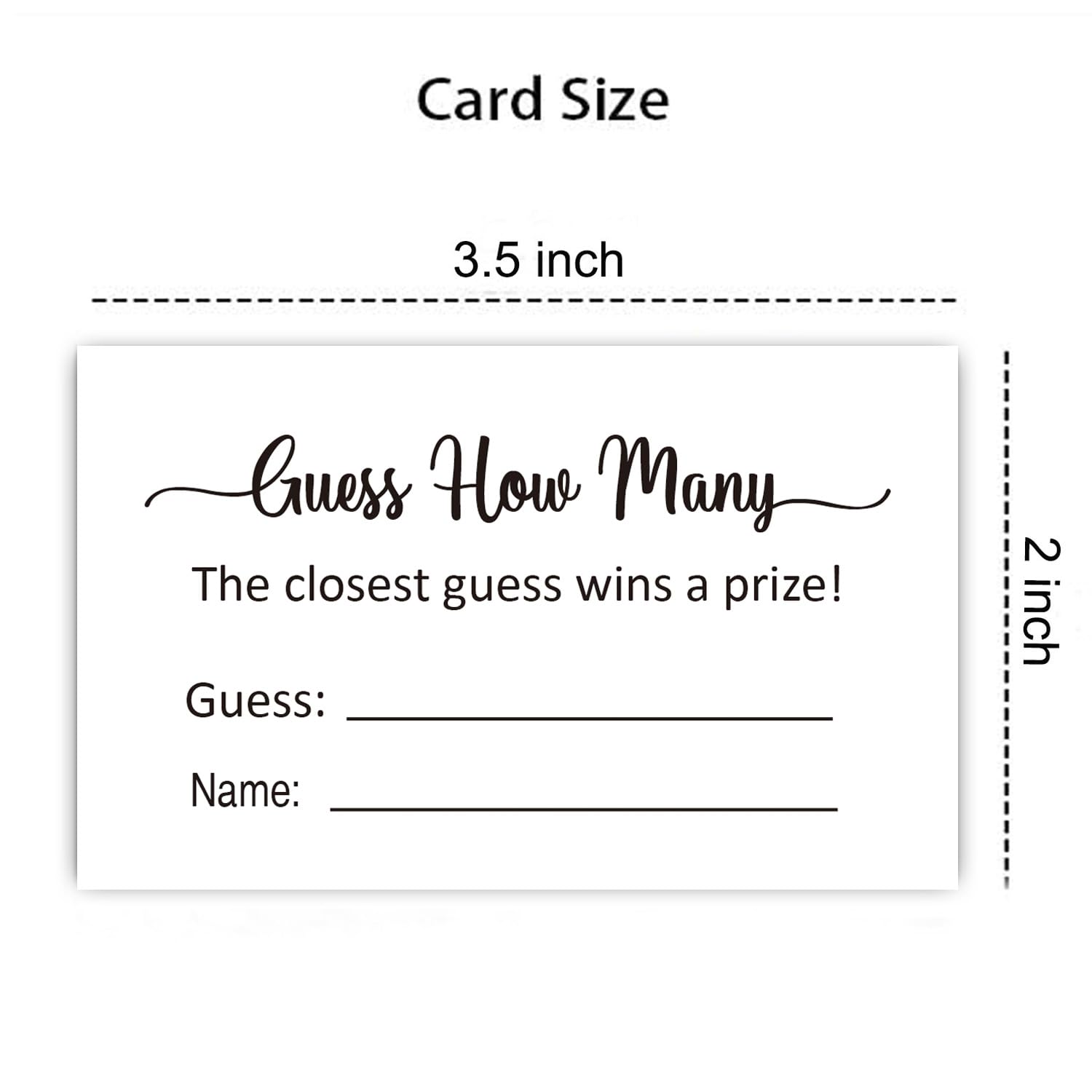 Guess How Many Game Cards, (50 Cards) Baby Shower Game Cards (Minimalist) 3.5" X 2"