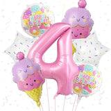 Pink Ice Cream Number 4 Balloon Ice Cream Theme Party Decor