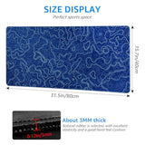 Large Desk Mat With Topographic Pattern, Gaming Mouse Pad, 31.5 X 15.7 Inches?Navy Blue